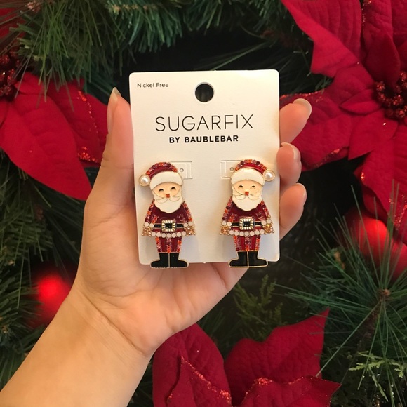 ✨NEW🎅🏻Target Sugarfix BaubleBar Santa Claus Drop Earrings🎄 - Picture 1 of 11